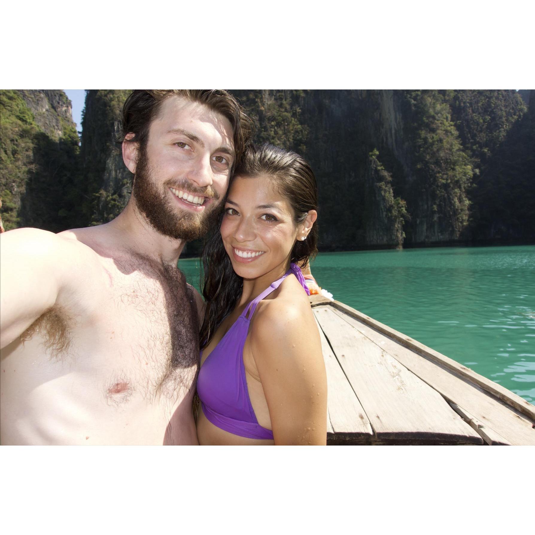 In the beautiful islands of Thailand, going to visit Maya Beach.