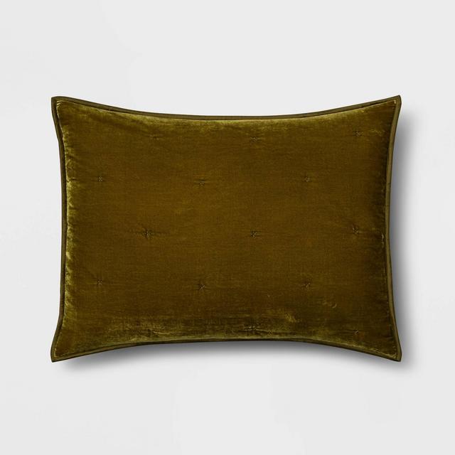 Standard Velvet Tufted Stitch Sham Moss - Opalhouse™