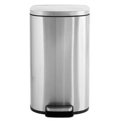 Squared Away™ Stainless Steel 45-Liter Slim Soft Rectangle Step-On Trash Can