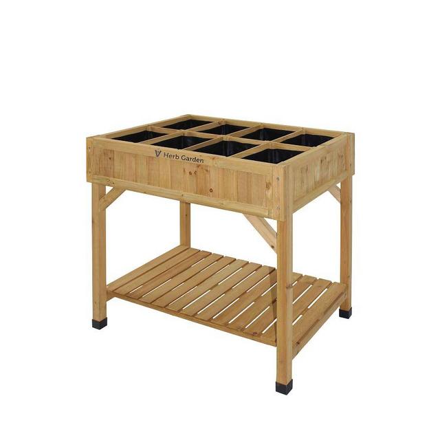 Cedar 8-Pocket Herb Garden Bed, 31"L x 23"W 31"H, Natural