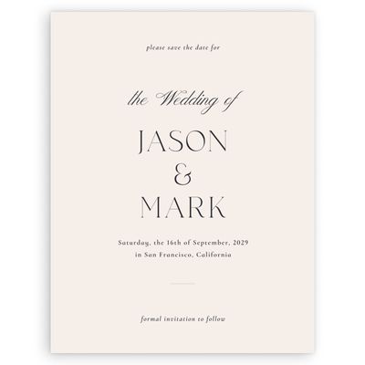 Linen, Beige Wedding Digital Save the Date - Gavin Portrait