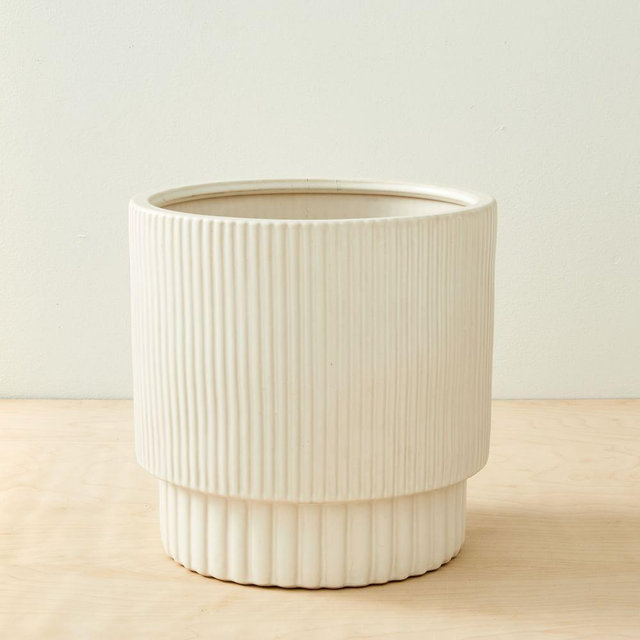 Fluted Planters, White, Medium