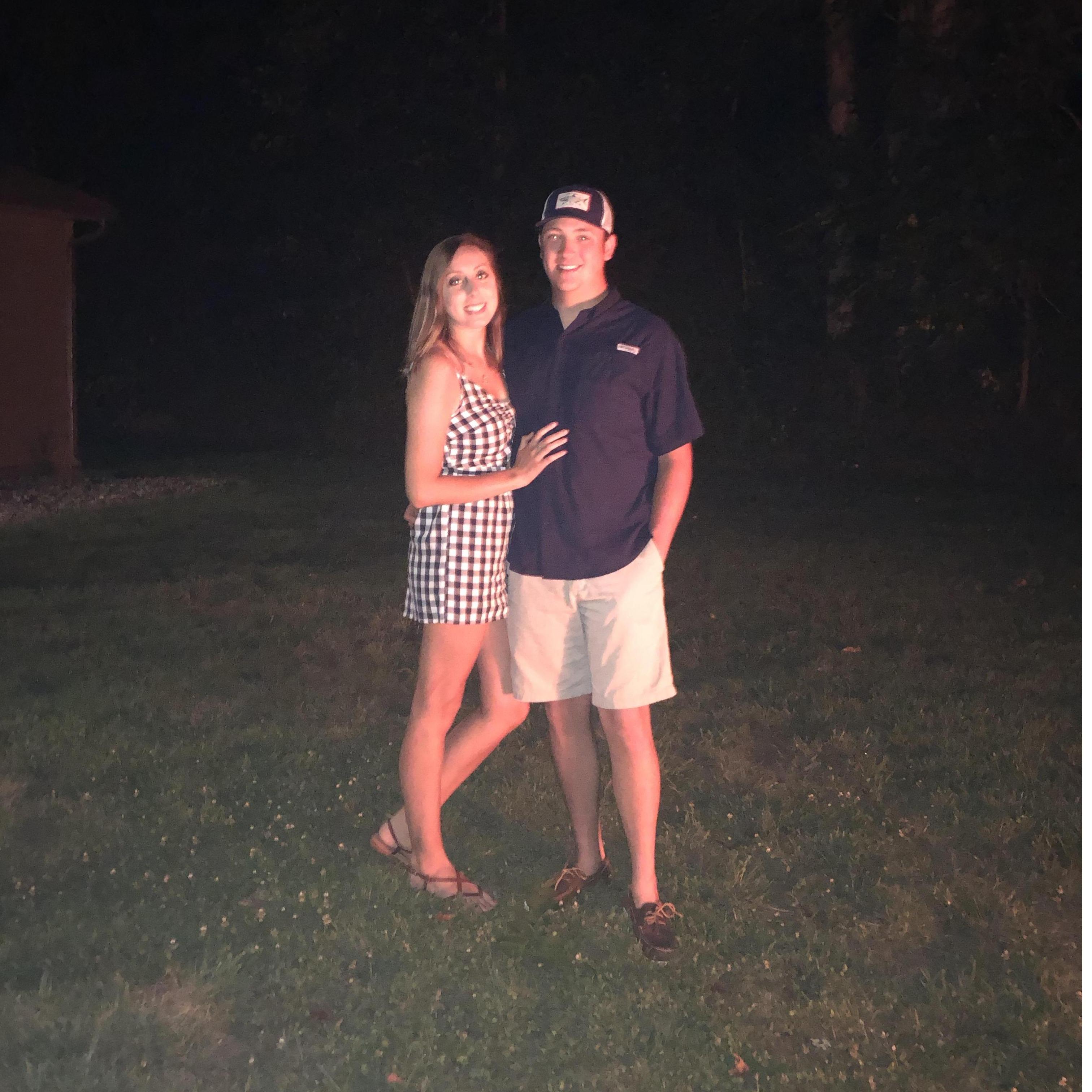 Our one year dating anniversary...we forgot to take a picture before dinner so this was the best we could get!