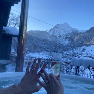 Christmas in a Swiss chalet in the mountains