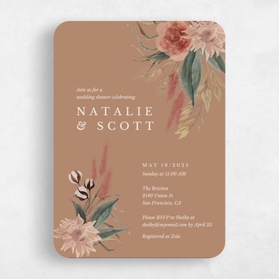 Brown Rounded Wedding Wedding Shower Invitation - Monahan Classic