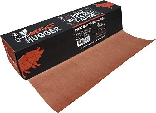 Pink Butcher Paper Roll with Dispenser Box - 17.25 inch by 175 Foot Roll of Food Grade Peach BBQ Butcher Paper for Smoking Meat - Unbleached