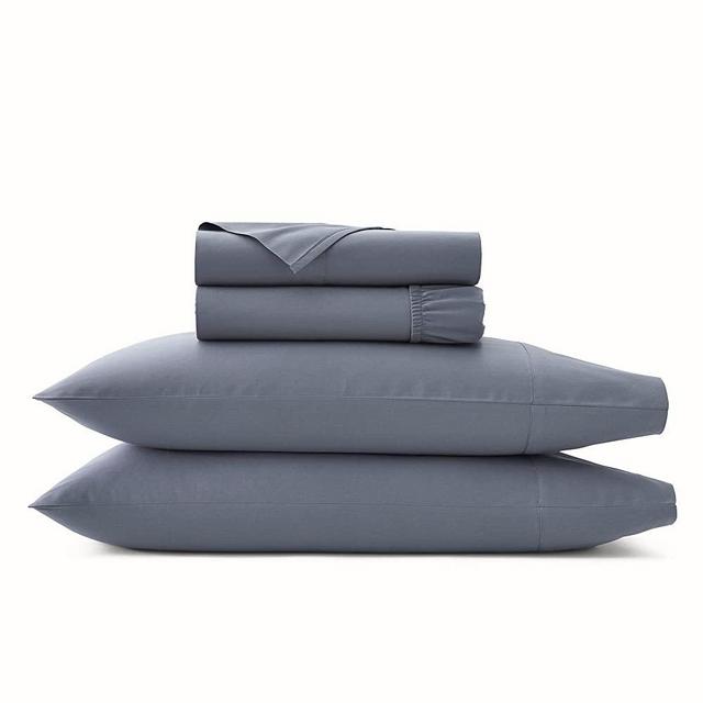 BOLL & BRANCH Signature Hemmed Sheet Set – Luxury 100% Organic Cotton – 1 Flat Sheet, 1 Fitted Sheet and 2 Pillowcases with 7” Hemline – Buttery Soft and Breathable, Mineral, King