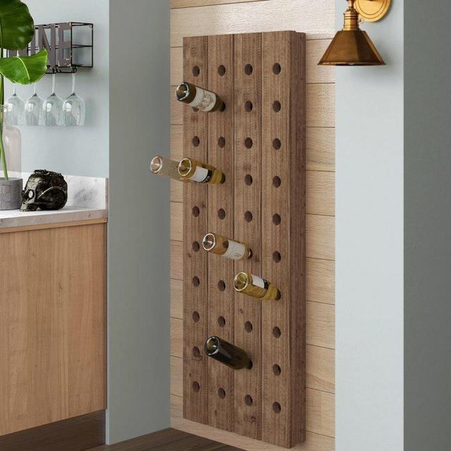 Bernon 5 Bottle Wall Mounted Wine Bottle Rack (Set of 2)