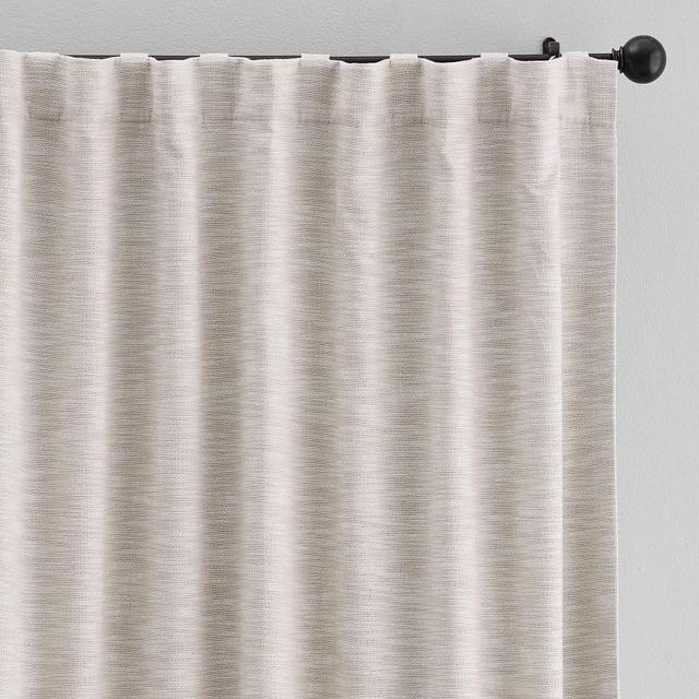 Seaton Textured Cotton Rod Pocket Blackout Curtain, 50 x 84", Neutral