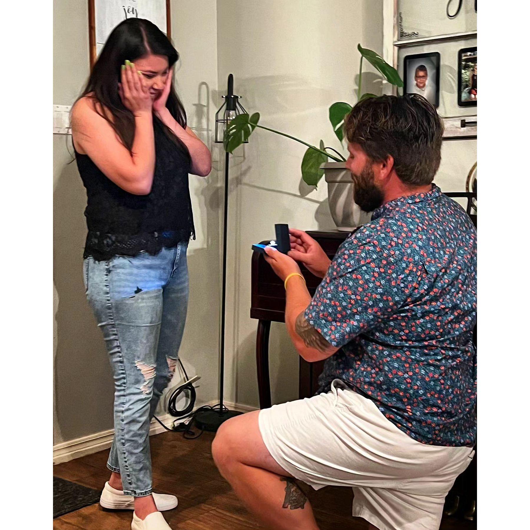 The moment Reid popped the question!