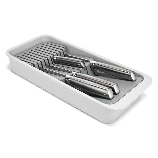 Joseph Joseph DrawerStore 2-Tier Knife Kitchen Drawer Organizer, Holds up to 11 Knives, Disassembles for Easy Cleaning, Recycled Plastic