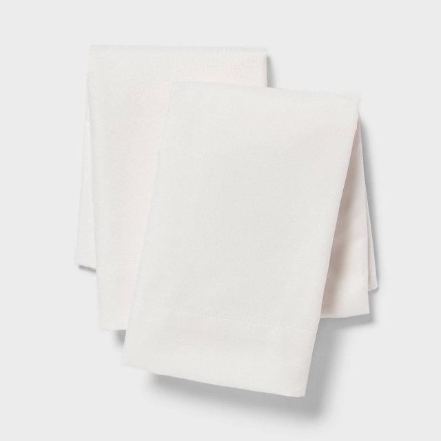 Standard Microfiber Pillow Cases Ivory - Room Essentials™: 2-Pack, Polyester, 170 Thread Count, OEKO-TEX Certified