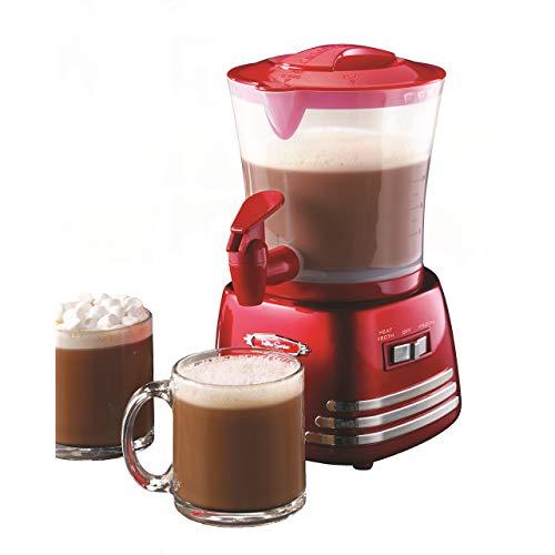 Nostalgia HCM700RETRORED Retro 32-Ounce Hot Chocolate, Milk Frother, Cappuccino,Latte Maker and Dispenser