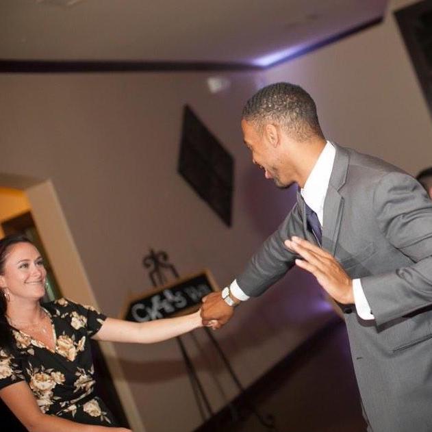 Dancing the night away at our friends' beautiful wedding!