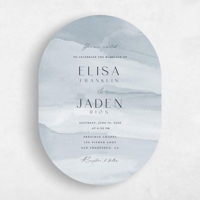 Ice, Blue Wedding Invitation - Povera Portrait
