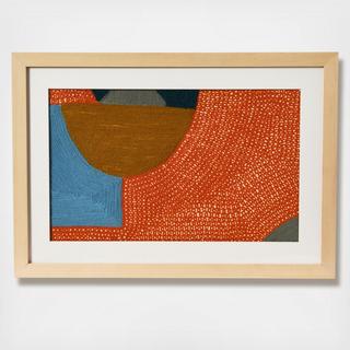 Rectangular Framed Abstract Embroidery