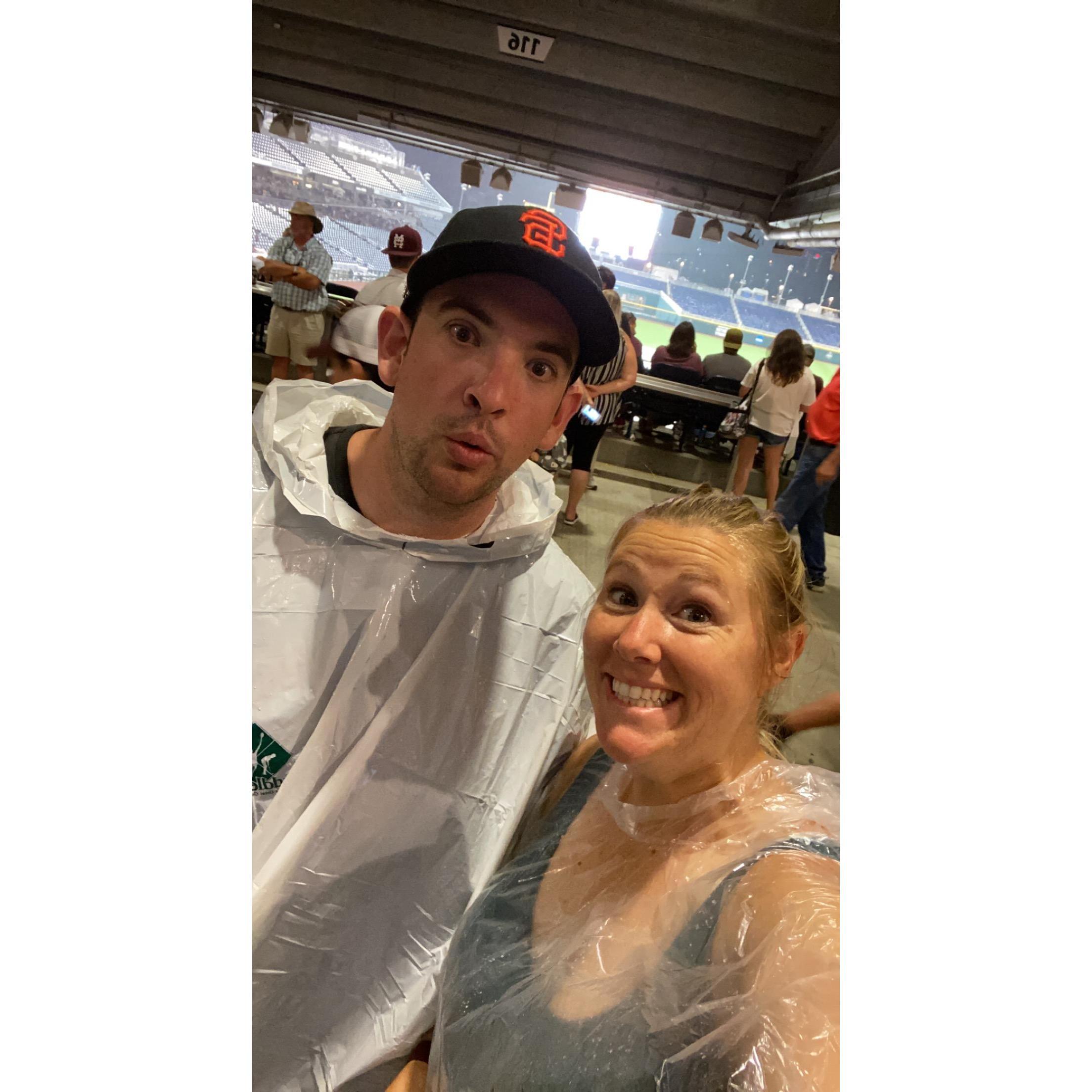 Lukas' first CWS experience. We got poured on!