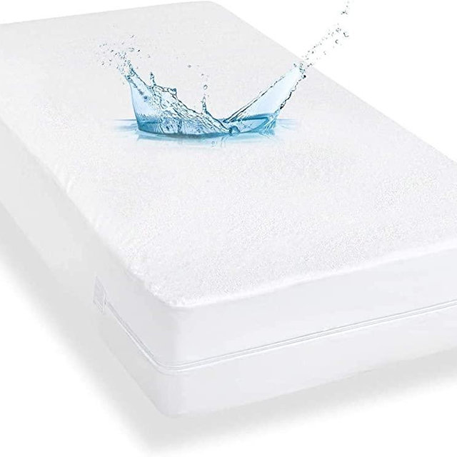 Zippered Mattress Protector with Ultra Soft Cotton Terry Surface, 6-Side Waterproof Mattress Encasement, Durable Zipper, Noiseless, for Standard King Size Mattress 76'' X 80''(Fits 12-16 in. H)