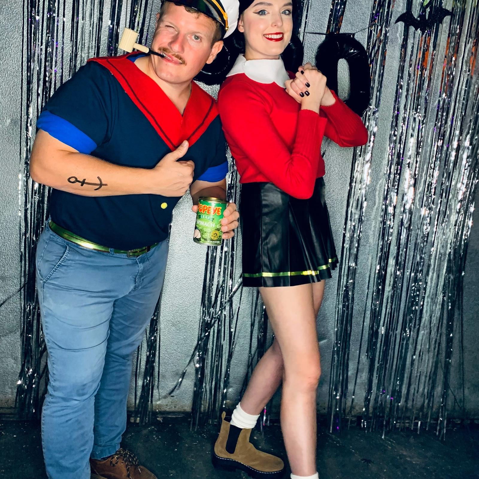 A classic… second Halloween as Popeye and Olive Oyl!