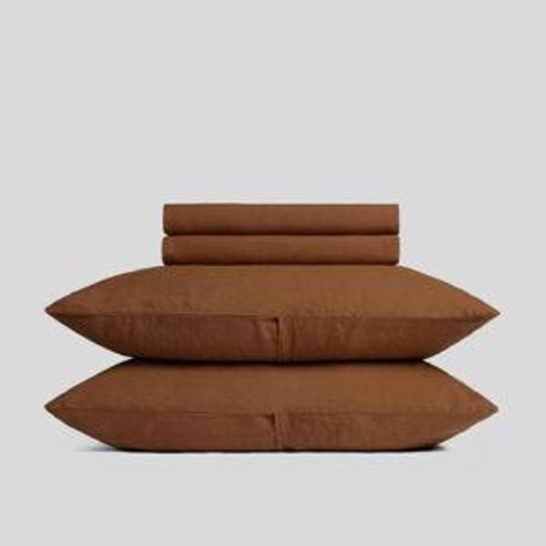 Linen Sheet Set -Tobacco - King / Back Envelope