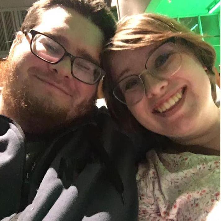 Our first anniversary, taken right before we saw the book of mormon.