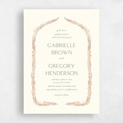 Light Butter, Yellow Wedding Invitation - Kenela Portrait