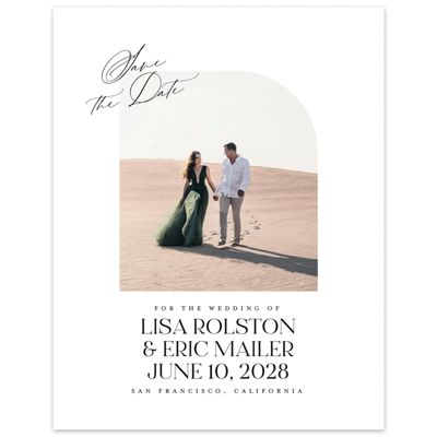 White Wedding Digital Save the Date - Menton Photo