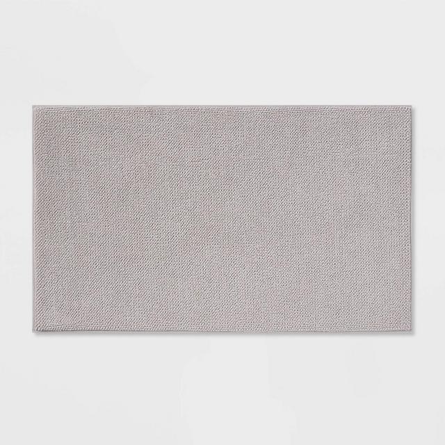20"x34" Fine Chenille Memory Foam Bath Rug Light Gray - Threshold™