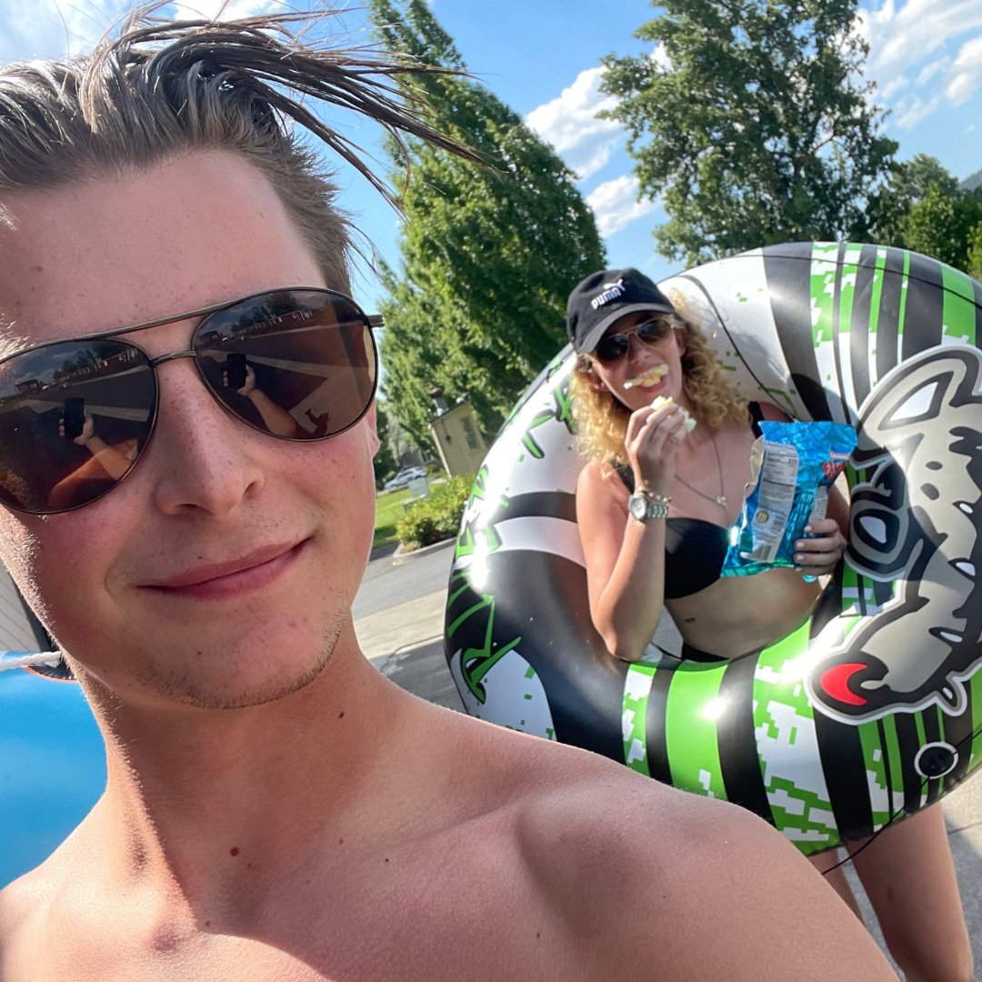 Floating the river with friends