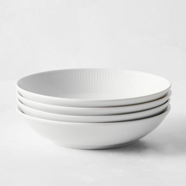 Pillivuyt Plisse Porcelain Pasta Bowls, Set of 8
