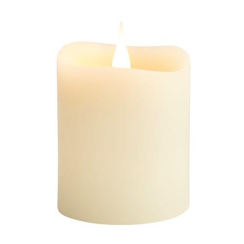 LED 3D Flame Ivory 3x4 Pillar Candle