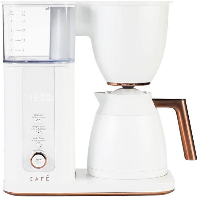 Café Specialty Drip Coffee Maker with 10-Cup Insulated Thermal Carafe, SCA Certified, WiFi Enabled with Voice-to-Brew Controls, Programmable, Matte White