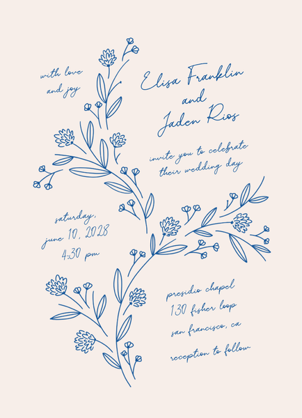Larian Portrait | Cobalt | Zola Wedding Invitations