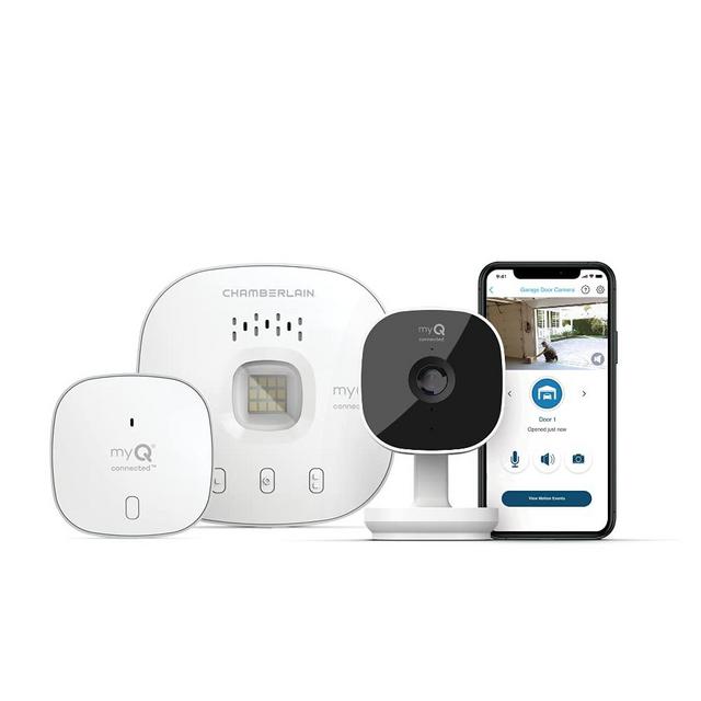myQ Smart Garage HD Camera & Smart Garage Hub Bundle- Wi-Fi & Bluetooth- Smartphone Controlled - Two Way Talk - Works with Key by Amazon in-Garage Delivery, White