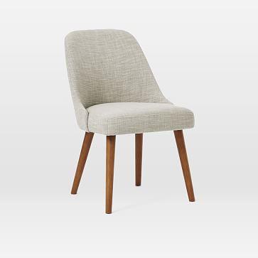 Mid-Century Upholstered Dining Chair - Wood Legs