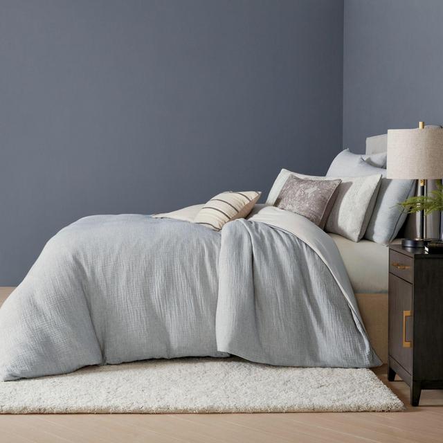 O&O by Olivia & Oliver™ Barona Pin Stripe Full/Queen Duvet Cover Set in Charcoal