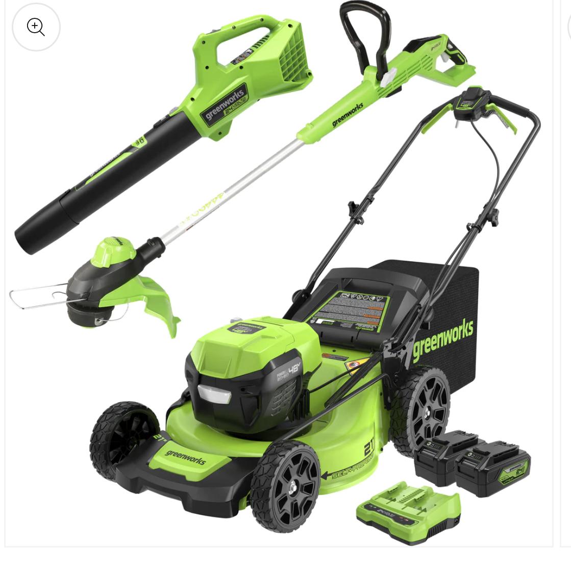 60V 21" Cordless Battery SP Mower Combo Kit w/ String Trimmer and Blower