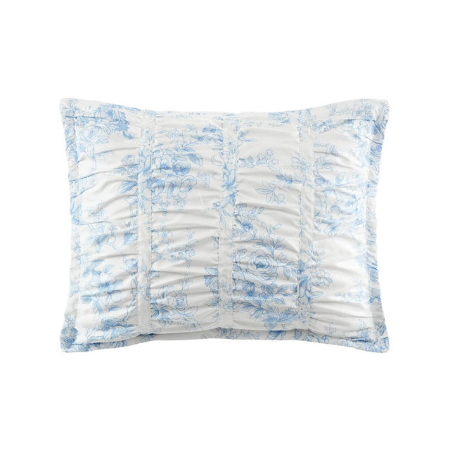 Armoire Collection Standard Toile Floral Pillow Sham Blue