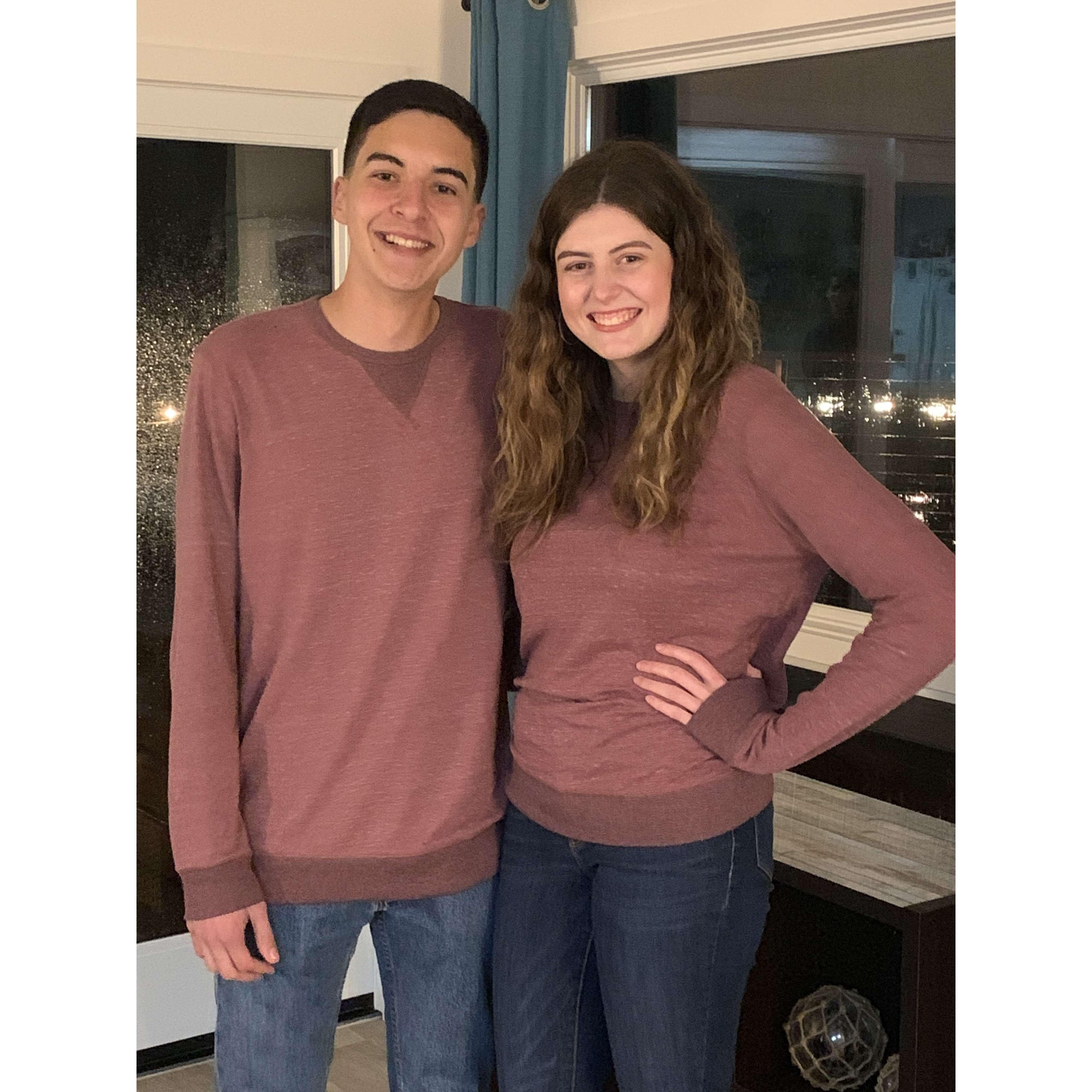 This is our first photo together at Sadies, before we started dating.
