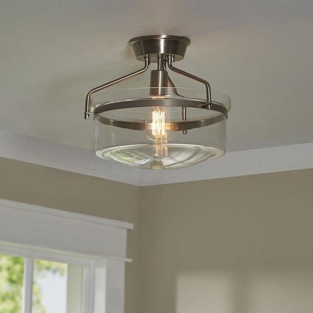 Azure 1-Light Semi Flush Mount- Brushed Nickel