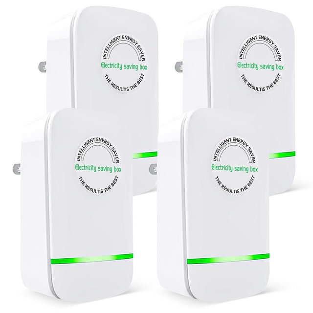 Power Saver Pro, Stop Watt Energy Saving Device, Intelligent Energy Savers Plug in, Electricity Saving Box Voltage Stabilizer for Home Office US Plug 90V-250V 30KW 4Pack