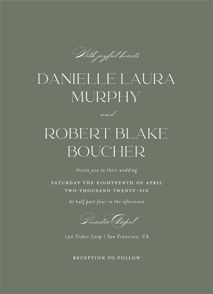 Hilltone Portrait | Dark Sage | Zola Wedding Invitations