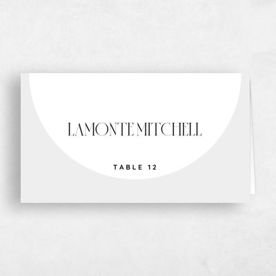 Bright Gray, Grey Wedding Place Card - Seibel