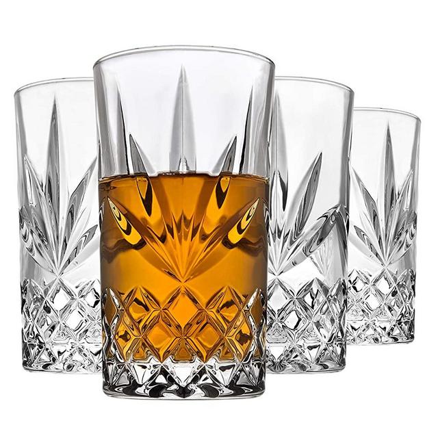 Godinger Highball Glasses, Drinking Glasses for Water, Juice, Cocktails, Beer or Wine - Set of 4