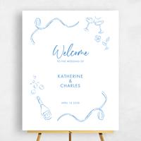 Blue Wedding Sign - Hamilton Portrait