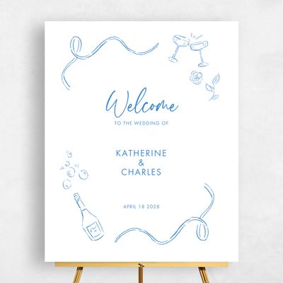 Blue Wedding Sign - Hamilton Portrait