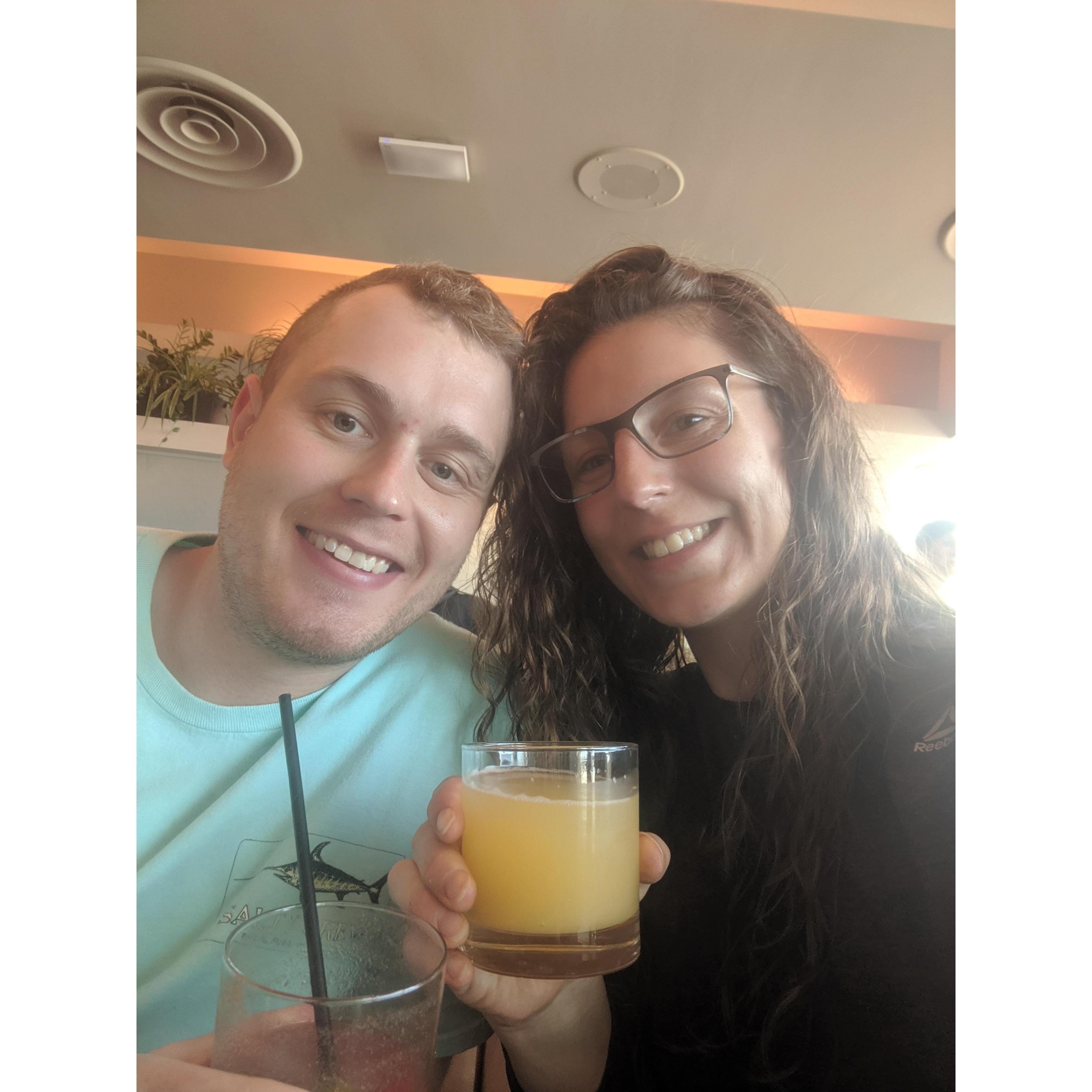 Jordan and Haley on their way to South Africa in July 2019 for a friends wedding. This was the first official trip together as an engaged couple.