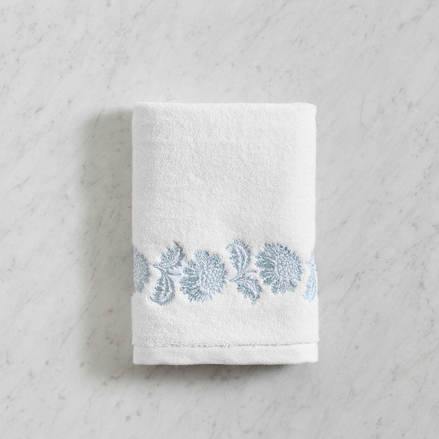 Kravet Solaria Embroidered Hand Towel, Chambray