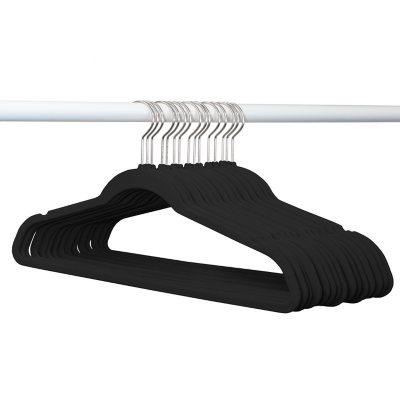 cozymood Black Plastic Hangers 10 Pack, Plastic Clothes Hanger