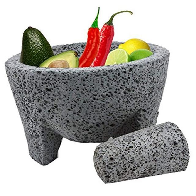 TLP Molcajete authentic Handmade Mexican Mortar and Pestle 8.5"